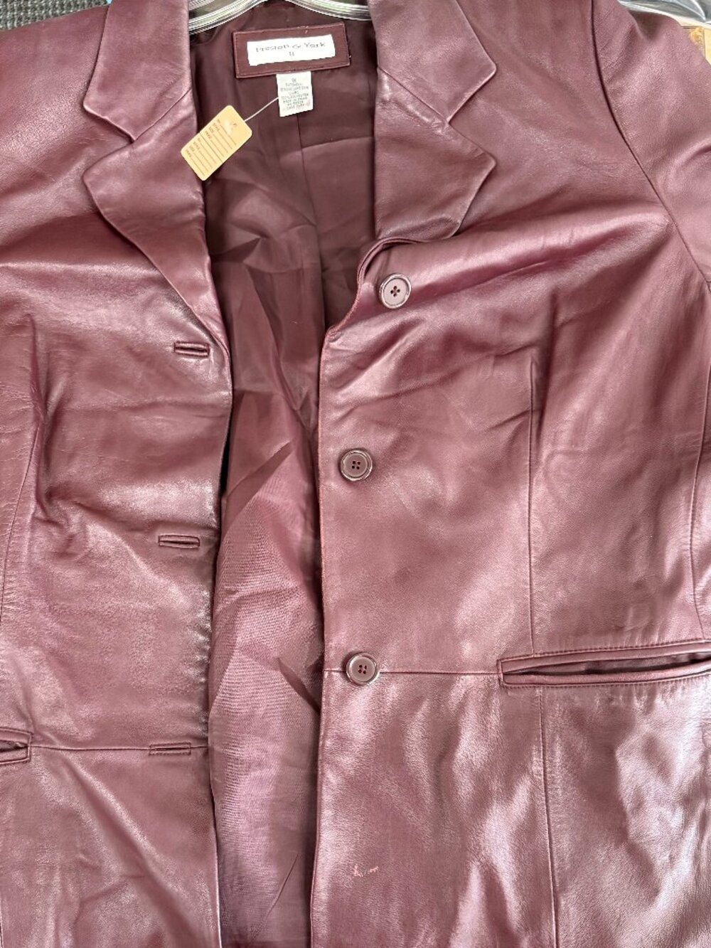 Used Preston & York Genuine Lambskin Leather Blazer